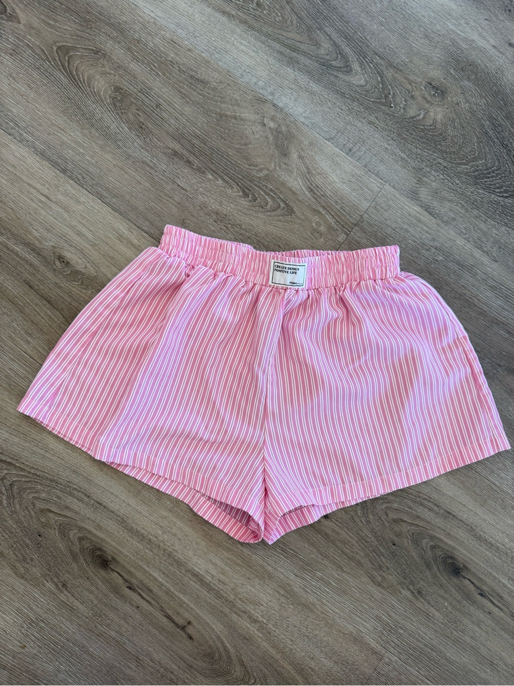 Pink White Striped Boxer Shorts